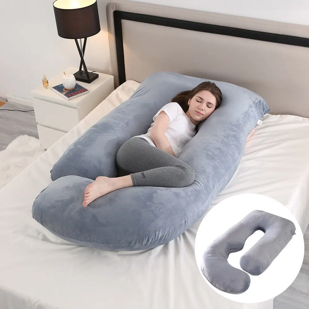 Certified Premium Fabric Maternity Pillow - Detachable Full Body Pregnancy Pillow, Maternity Supplies for Side Sleeping, Pregnancy Pressure Relief & Postpartum Recovery