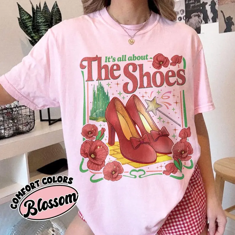 Comfort Colors Yellow Brick Road Shirt, Wicked Off To See Wizard T-Shirt, All About The Shoes Wizard Tee, Red Slipper Top