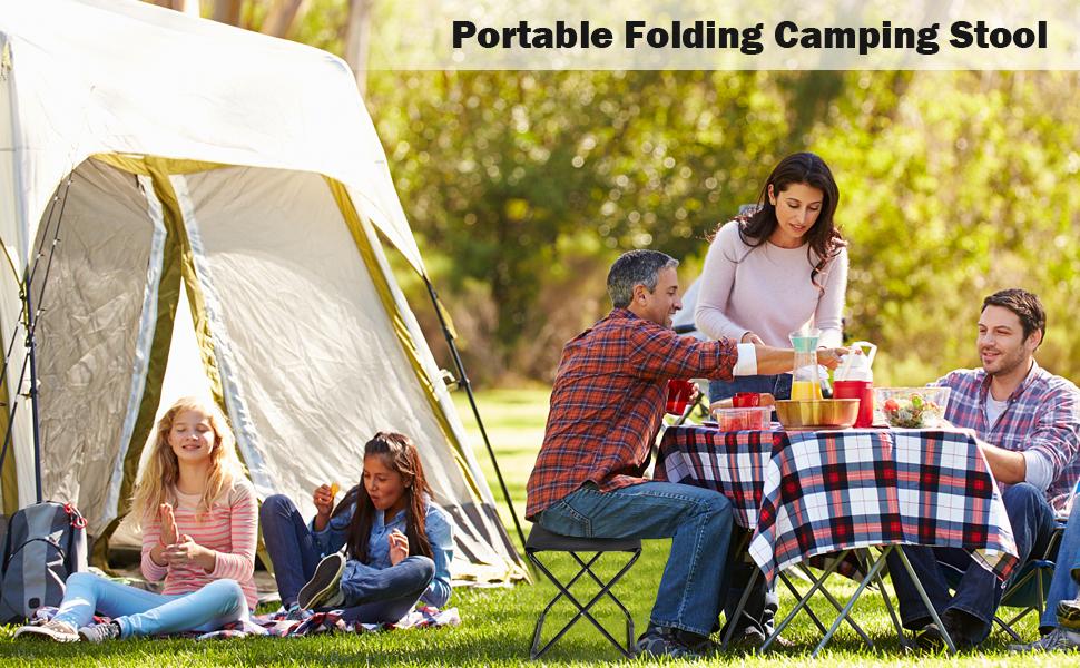 Ultra-compact folding stool - lightweight and durable, perfect for travel, camping, fishing and outdoor adventures - quick folding design for easy portability