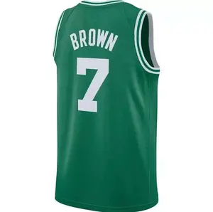 Jaylen Brown's green number 7 jersey, complete with logo, is now available for both men and women.