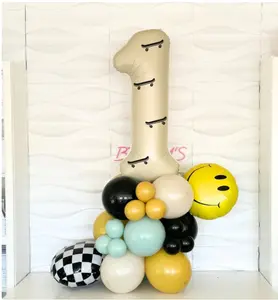 Skateboard Birthday Number Tower - Skateboard Birthday - Skateboard Birthday Balloons -Balloon Tower - One Happy Dude - Skateboard Party