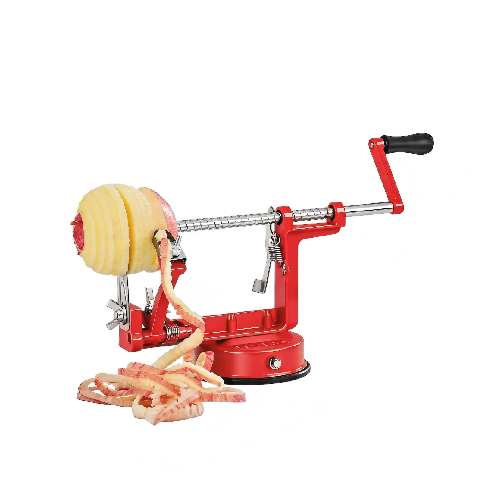 Apple peeler, slicer, and corer; suitable for apples, pears, and potatoes; comes with a strong suction cup base and stainless steel blade., Fruit Vegetable Slicer, Kitchen Slicer