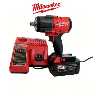 Milwaukee M18 Cordless Impact Wrench 1/2-Inch 1000Nm Torque 6.0Ah Battery for Heavy-Duty Automotive & Structural Repair Automotive Tire Changing, Construction Bolting Hand Tools