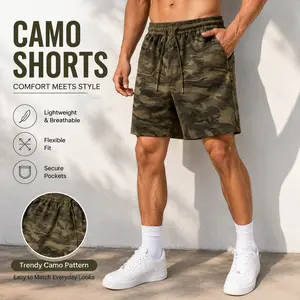 Men’s Summer Breathable Camouflage Print Shorts – Sports Casual Outdoor Hiking Fishing Drawstring Bermuda Shorts,summerwins summerwins
