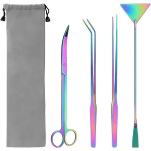 4 in 1 Quarium Aquascape Tools Kits, Anti-Rust Stainless Steel Aquatic  Aquascaping Tweezers, , Spatula for Aquarium Tank Cleaning Fish Tank Aquascape Tools Sets