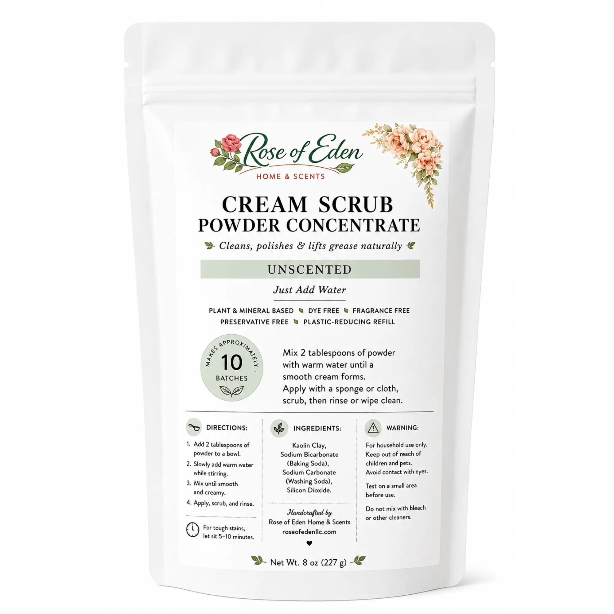 Cream Scrub Powder Concentrate | Toxin Free | Plant & Mineral Based