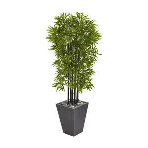 Nearly Natural 61in.  Bamboo in Slate Planter UV Resistant