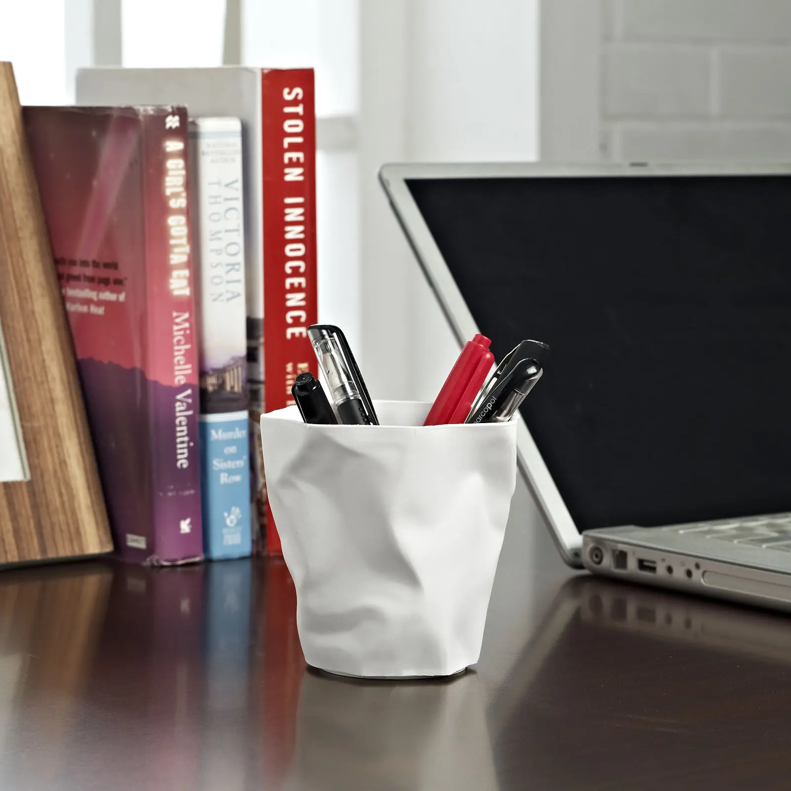 Modway Lava Pencil Holder, White Stationery Organizer, Table Organizers, Office Accessories for Home & Office Use