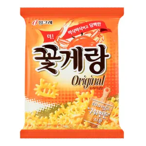 BINGGRAE Original Flavor Crab Crisps 70g - Korean Savory Puffed Snack, Light & Crunchy