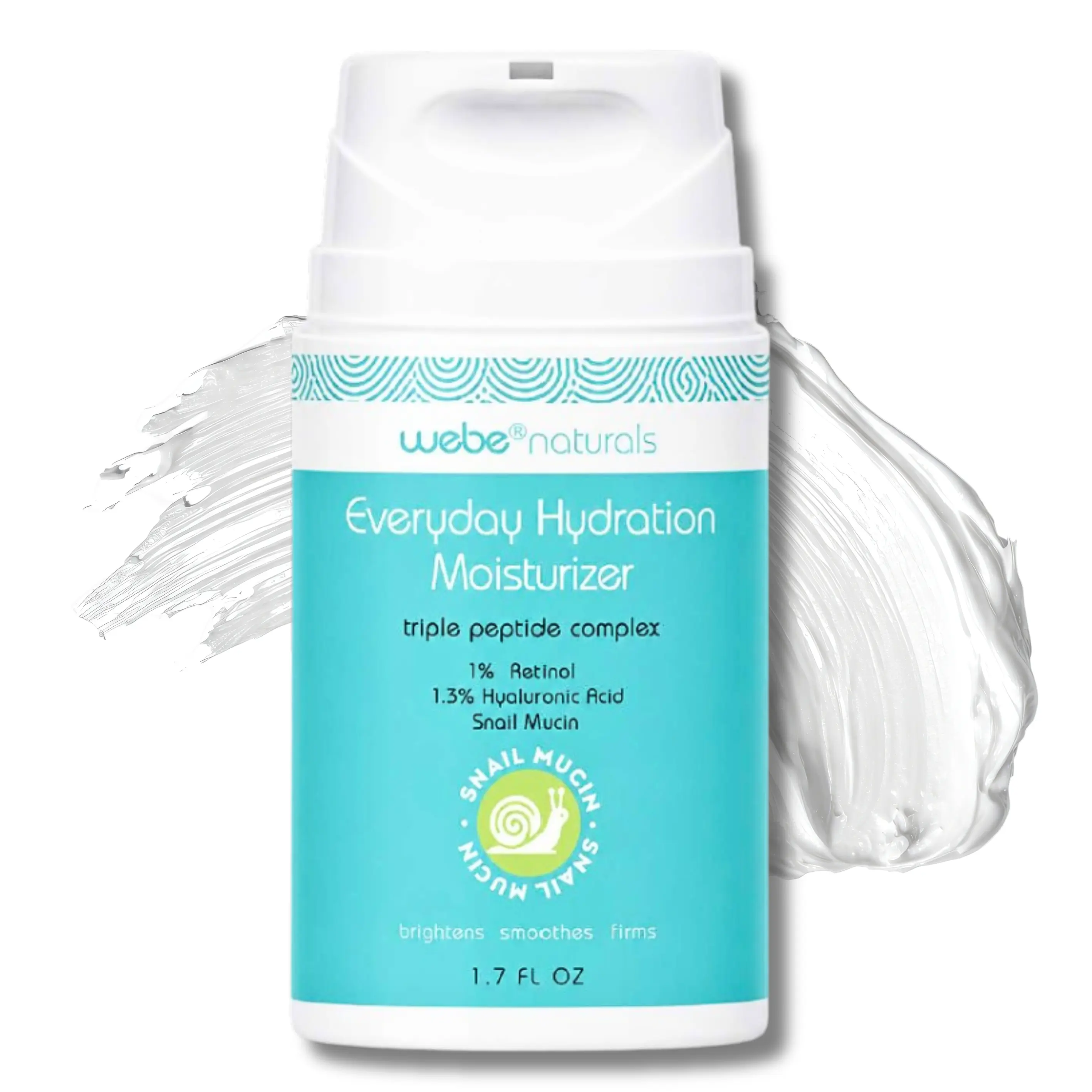 Webe Naturals Everyday Hydration Moisturizer 1.7oz  Snail Mucin, Retinol & Peptides Face Cream | Deep Nourishing Anti Aging Formula to Firm, Smooth & Improve Texture | Lightweight Yet Rich Daily Moisture for Radiant Youthful Skin Daily Hydrating Deeply Mo