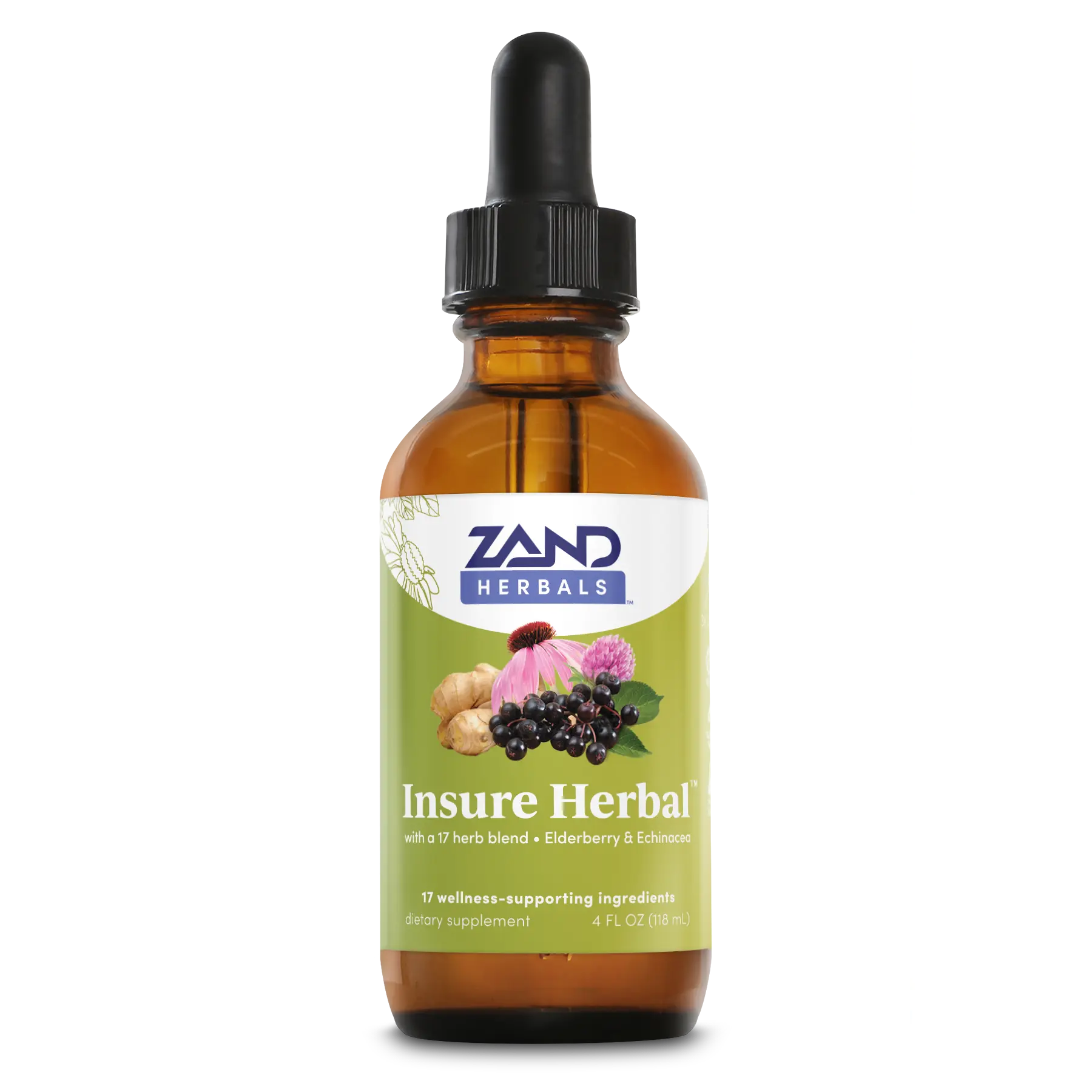 ZAND Insure Immune Support Herbal Blend with Echinacea Elderberry & Peppermint 120mg Vegan Gluten-Free Supplement - Healthcare