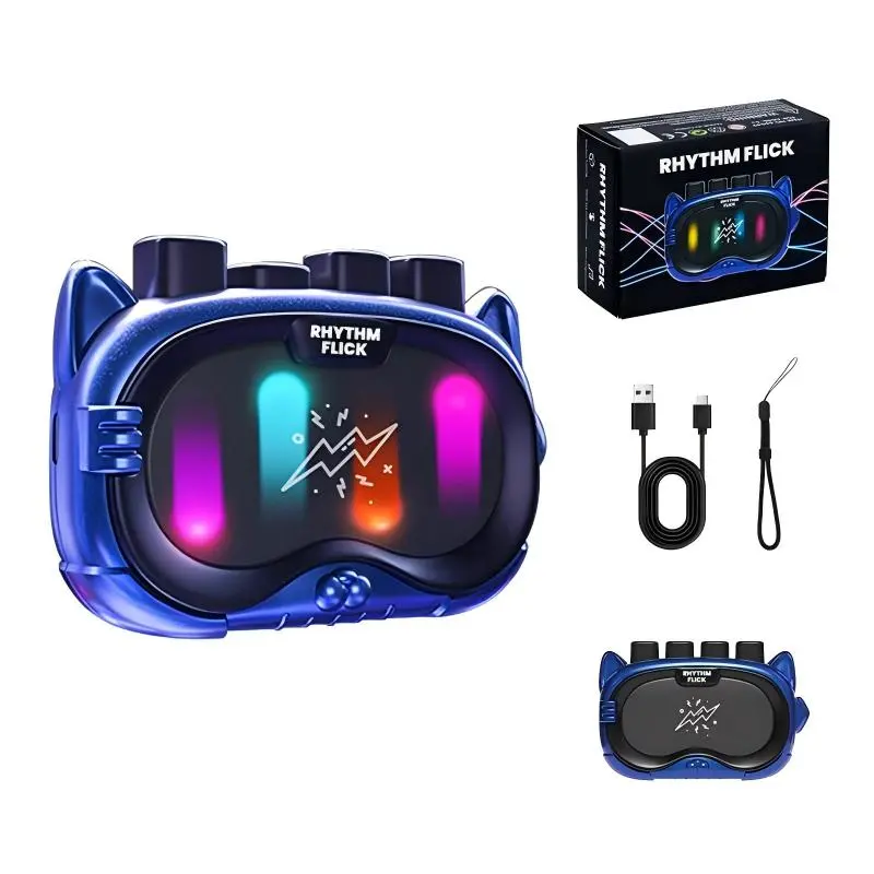 NOMI Rhythm Flick Reaction Game - Rechargeable Musical Handheld Fidget Toy, Compact Convenient Design Pocket Stress Relief Tool for Reflexes Training, Mentally Stimulating Stress Relief Toy for Kids