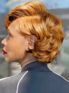 13x4 Lace Front Wig, Brazilian Human Hair, Bob Pixie Cut, Natural, Short Style for Women, Daily Wear & Special Occasions, Lace Frontal Wig