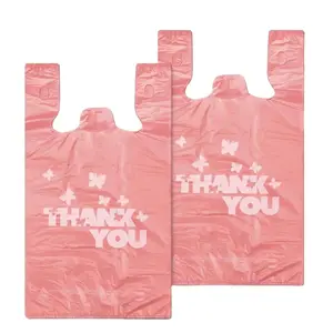 100PCS T shirt bags, To Go Bags, Grocery bags, Reusable and Disposable, Perfect for Small Business
