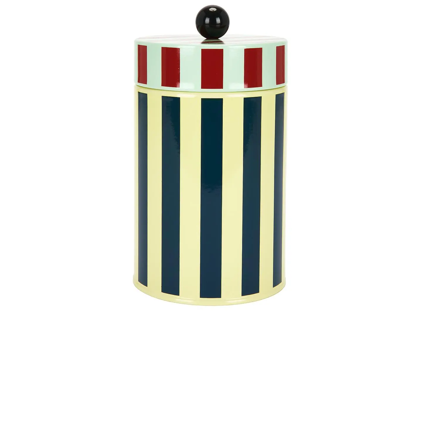 Dusen Dusen Tall Stripe Canister in Yellow & Blue