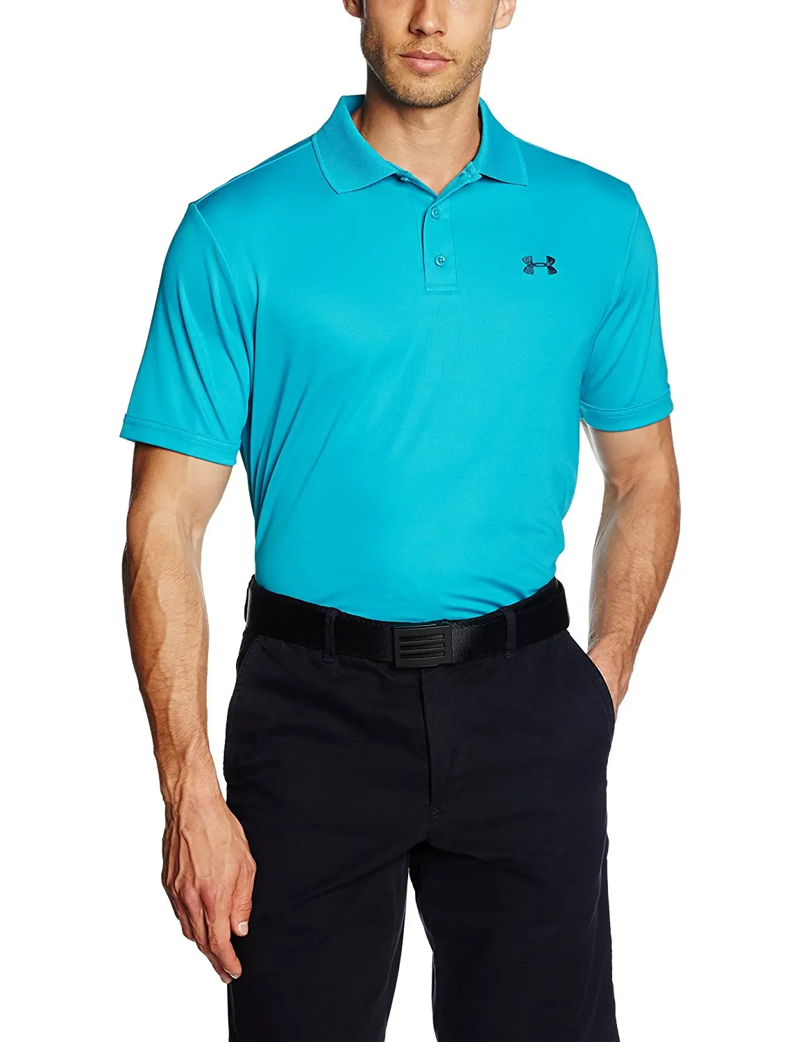 Under Armour Men's Training Shirt Turquoise Polyester Size Small Loose Fit 4-Way Stretch 1242755-479-TURQ-S, Athletic Training Tops