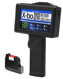 Handheld Inkjet Printer, 0.5 inch/12.7 mm Print Height Handheld Printer Gun with 42ml Quick-Drying Ink Cartridge for Batch Number Date QR Codes Barcodes Labels Logo Printing on Diverse Materials