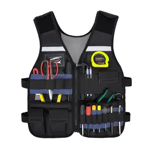 Multifunctional Multi-pocket Vest, Waterproof Oxford Cloth Tool Bag Organizer, Durable Tool Bag for Electrician & Woodworking