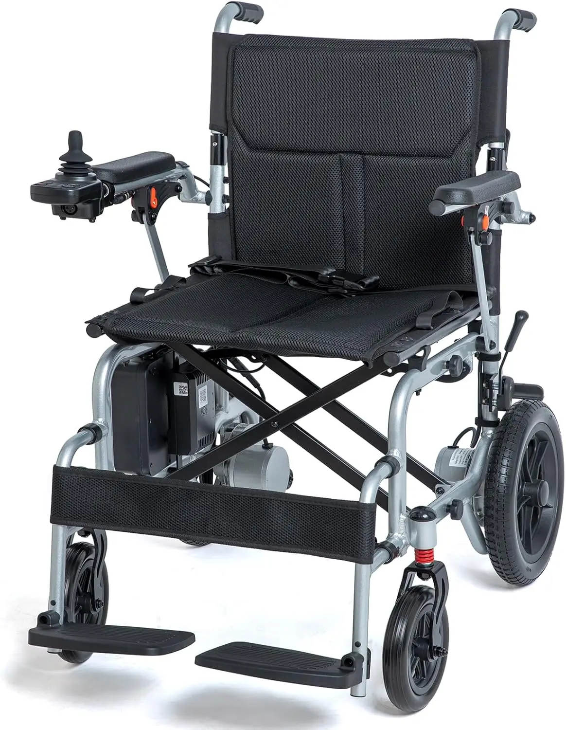 UJQNBM Ultra-Lightweight 37 lb Folding Electric Wheelchair for Adults, 15 mi Long Travel Range, Quick-Release Battery, All-Terrain, Airline Approved