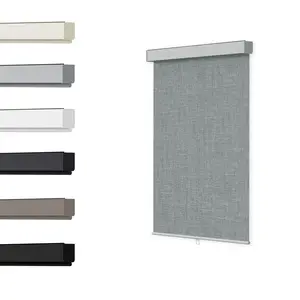 Blackout Roller Shades, Free-Stop Cordless Roller Blinds for Windows, Thermal Insulated Fabric Window Shades UV Protection for Home, Office, Bedroom, Door, Grey, 72" H