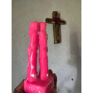 Pink Love Drawing Candle