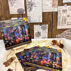 Coral Background Scrapbooking Paper Pad, 12-sheet Scrapbooking Supplies, 150gsm Heavyweight Cardstock for Scrapbooking Supplies, Collage Art