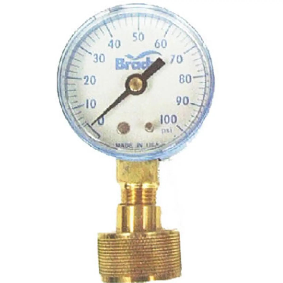 212 MAIN Metal Analog Dial Water Pressure Test Gauge - 100 PSI Hose-Compatible Home Hardware Tool for Automotive & Motorcycle Car Repair (WSPHG100)