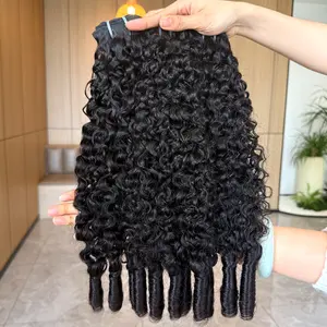 【Hot Sale】VIPbeauty Burmese Curly Bundles Human Hair 100% Unprocessed Human Hair Bundles Deals Human Hair Extensions 16A Burmese Curly Human Hair Bundles for Black Women Natural Black Spiral Curly End Human Hair Weft Extensions
