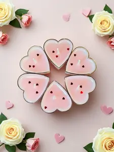 Heart Shaped Tealights-12 Pack Natural Soy Wax Glittered Candles for Wax Melter Enhancements