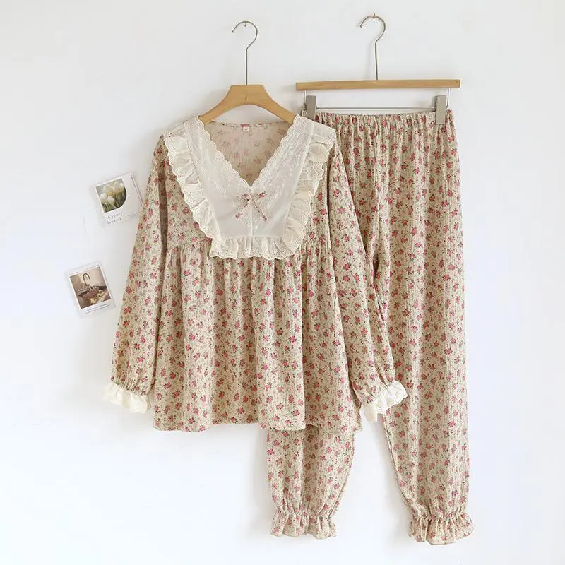 2025 New Autumn and Winter Women Pajamas Long-Sleeved Trousers 2-Piece Set Print Homewear Ladies Pajamas 2025 New Autumn and Winter Women Pajamas Long-Sleeved Trousers 2-Piece Set Print Homewear Ladies Pajamas