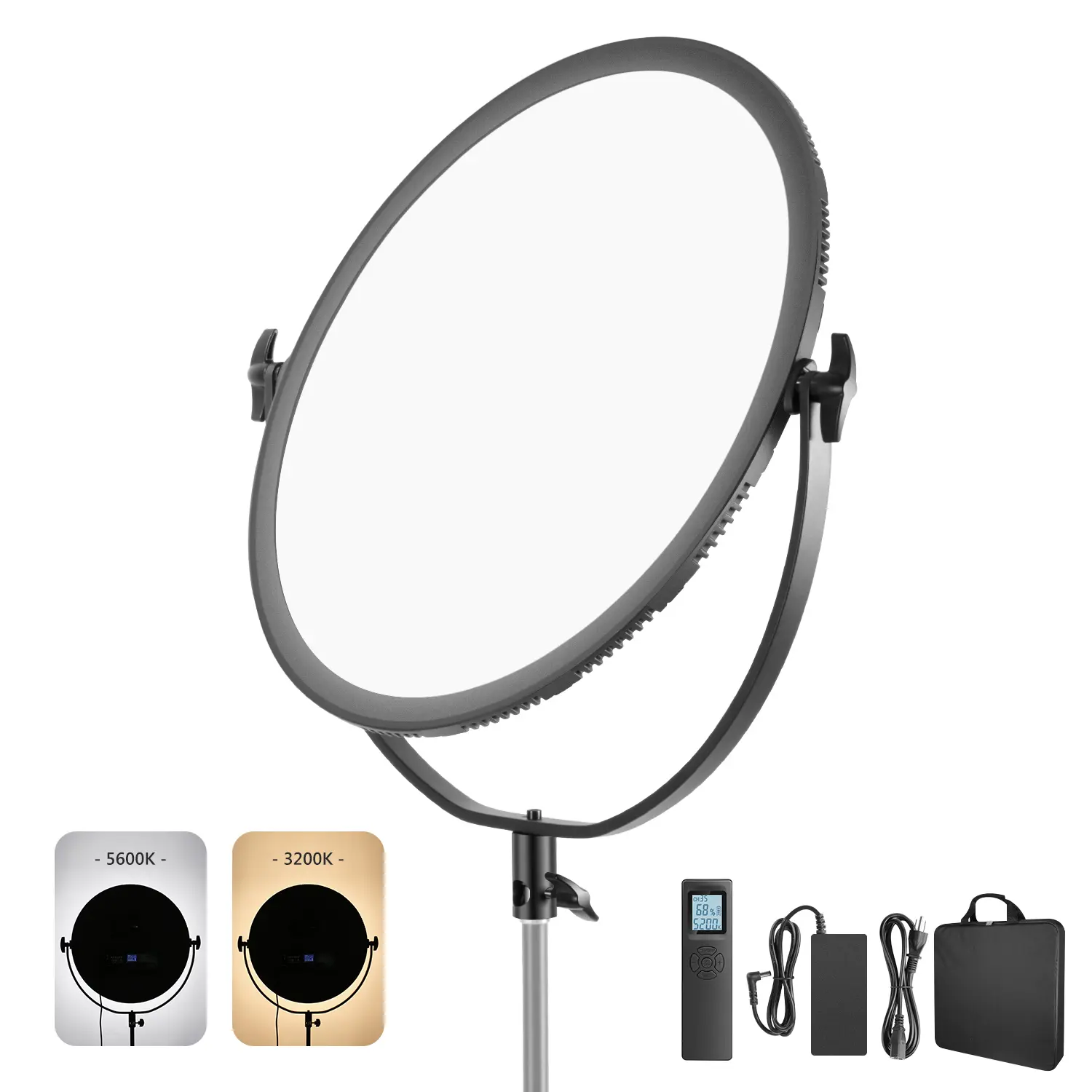 Neewer LED Bi-Color Studio Round Lighting, Ultra Thin Studio Edge Flapjack Light, 18''/45.5cm 70W Dimmable Portrait Light with AC Adapter/2.4G Wireless Remote (Battery/Light Stand Not Included) tiktokshopbacktoschool
