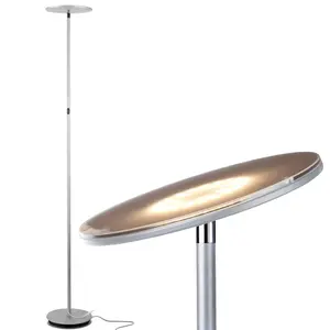 Brightech Sky LED Torchiere Floor Lamp - Energy Saving, Dimmable Adjustable Lamp, Reading Lamp- Modern Tall Standing Pole Uplight Lamp Light for Living Room, Dorm, Bedroom, and Office