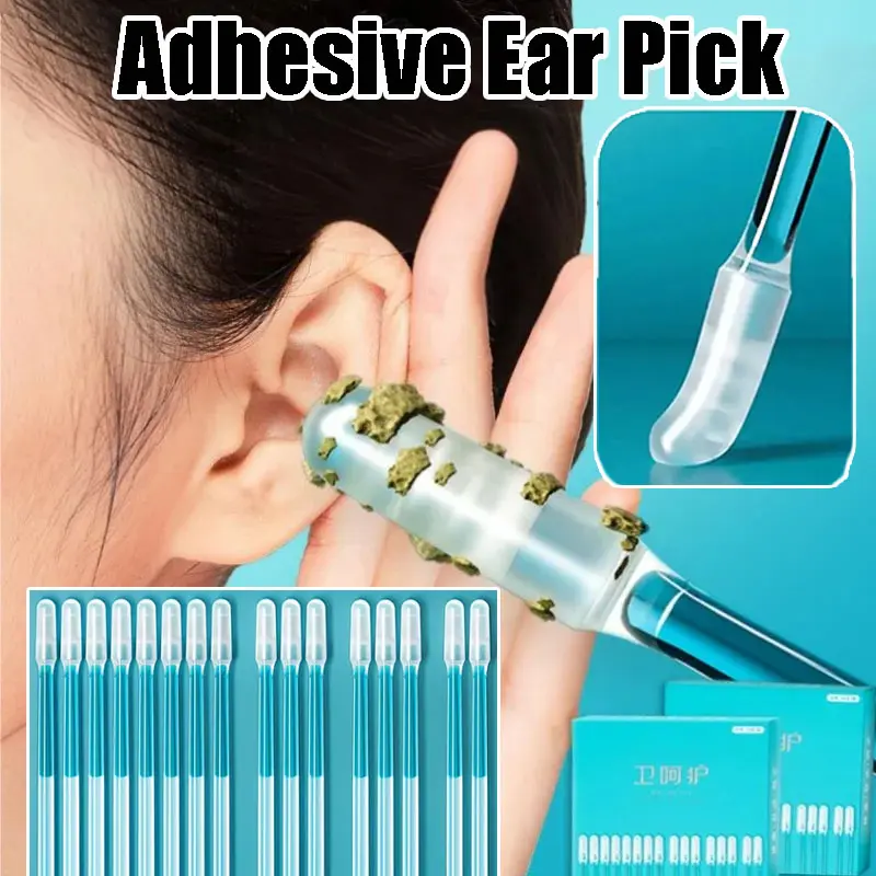 20PCS/24PCS Reusable Silicone Earwax Remover Sticks Soft Sticky Ear Picks Disposable Adhesive Gentle Ear Cleaner Safe for Kids Adults Earwax Removal Kit