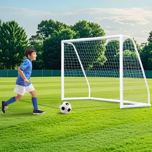 Segawe Durable Full-Size Football Goal - Weatherproof PVC Frame, Portable Multi-Size (6ft/8ft/10ft/12ft) Backyard Soccer Net for Kids, Football Equipment
