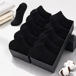Men's 30 pairs of spring and summer solid color lightweight, low cut, sweat absorbing, breathable, casual and simple boat socks Plain