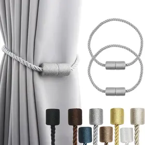 Magnetic Curtain Tiebacks, 2 Pcs Modern Twisted-Style Decorative Curtain Ropes, Curtain Holdbacks for Home Living Room, Bedroom and Hotel Interior Decoration, Interior Decoration Accessories