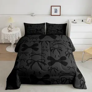 Feelyou Bowknot Bedroom Bedding Set - Breathable All-Season Decorative Bed Comforter, Ultra-Soft Duvet Set for Teens, Breathable Duvet Set