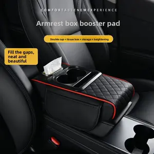 Car Paper Towel Holder, Car Tissue Box, Armrest Pad, Car Center Console Storage Bag, Cup Rack Four-In-One Multi-Functional, Car Interior Organizers, 1pcs Automotive Accessory