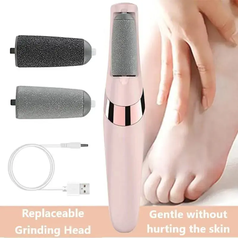 Rechargeable electric foot file, cordless pedicure machine, foot file, portable foot cleaning tool, suitable for home and travel, winter gift, foot dead skin remover.