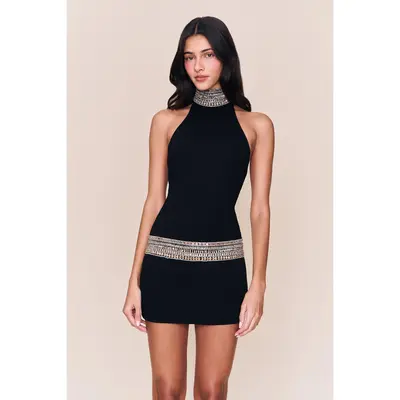 koemi sheer panel dress in black Koemi Sheer Panel Dress in Black Guizio
