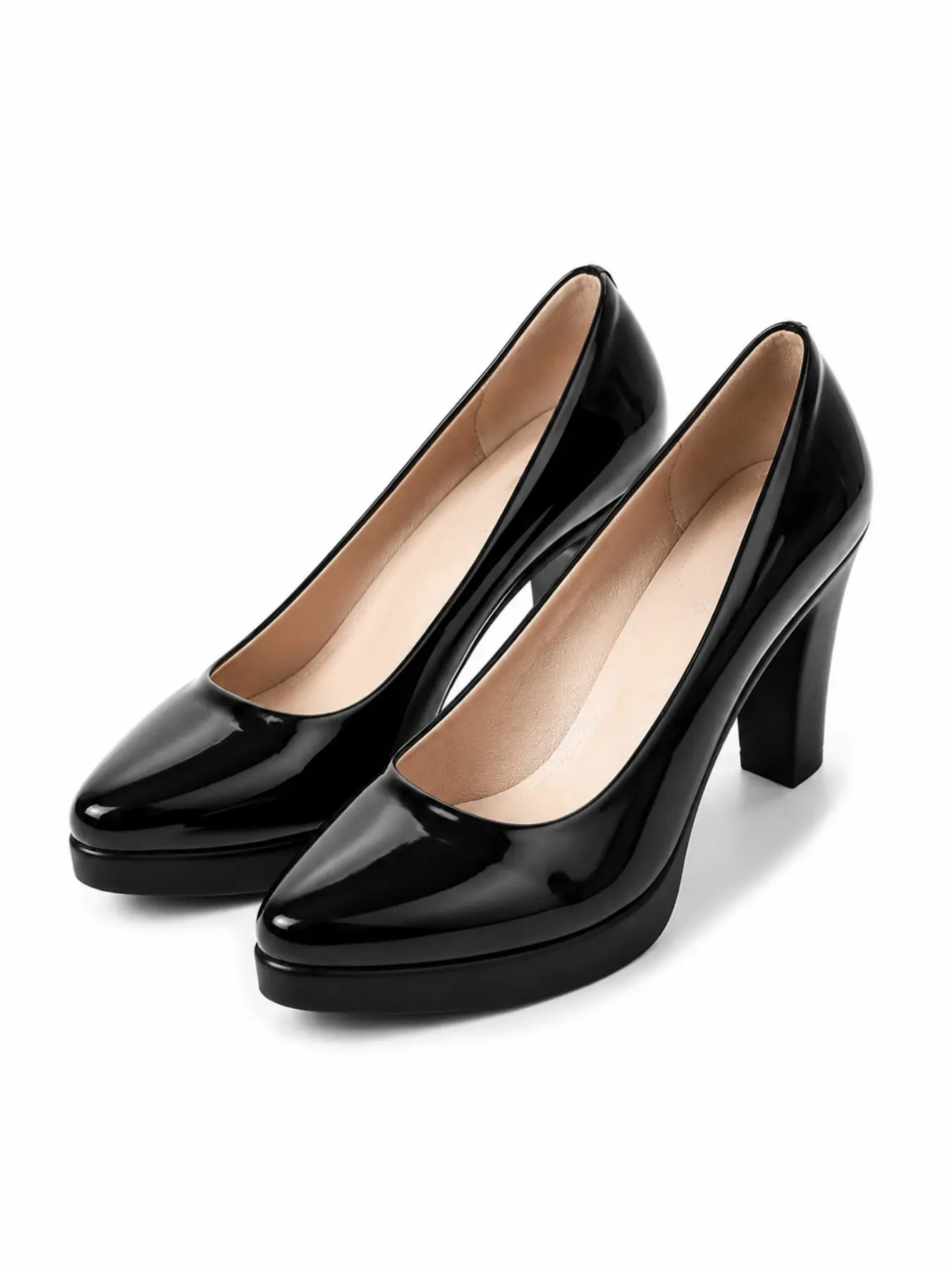 Burgundy Patent Leather Platform Heels Women I Comfortable Classy Elegant Chunky Block Heel High Heels Pumps Thick Heel Shoes