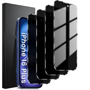 5PCS Anti-Spy Privacy Screen Protector for iPhone 12 11 Pro Max 17 13 14 15 16 16E Pro Max Plus 9H Hardness Ultra Thin 0.33mm Oil Repellent Coating Anti Peeping Complete Privacy Protection