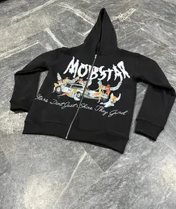 Mobstars "Star Life Vol. 1" Saint Zip-Up Jacket - Premium Cotton/Poly Blend, Graffiti-Style Logo, Unisex Streetwear Fit