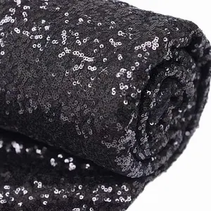 Black Sequin Fabric Bolt, Sparkly DIY Craft Fabric Roll 54"x4 Yards