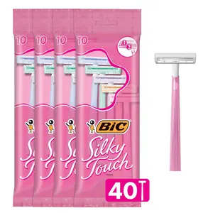 BIC Silky Touch Women'S Disposable 2 Blade Razors, Pretty Pastel Colors with Slim Heads, 40-Pack BIC Corporation