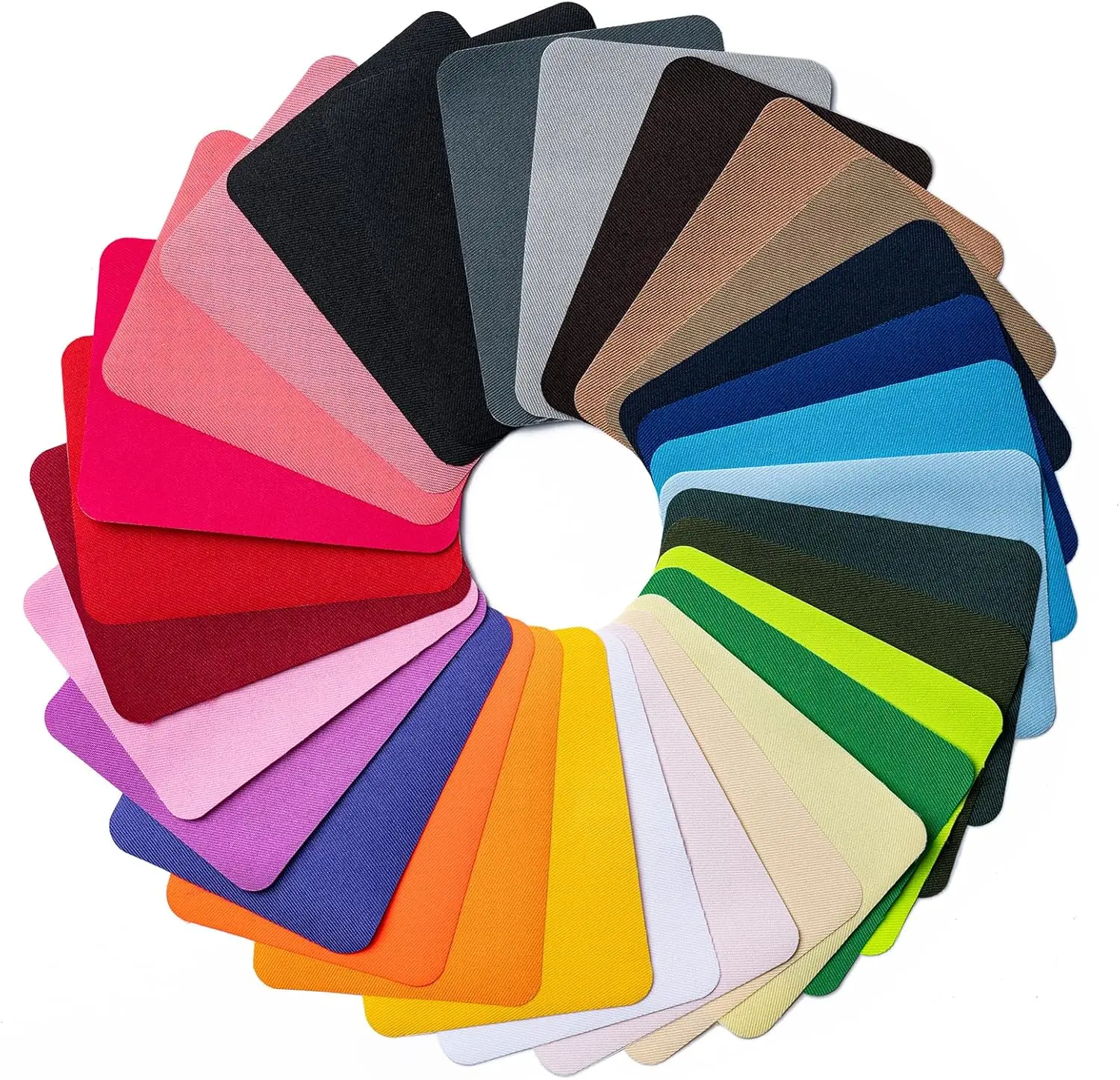 Iron Patches, 30 count 3.7 X 4.9 Inch Multi-Colored Fabric Repair Kit, 29 Shades Iron on Patches for Jeans, Shirts, Clothes, Pants