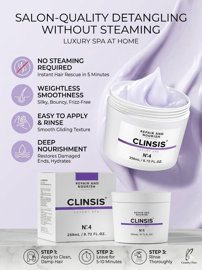 Clinsis Luxury Whipped Hair Cream - Instant Hydration & Salon Spa Repair At Home