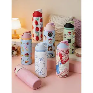 Special Edition 32OZ Insulated Stainless Steel Water Bottle with FreeSip Straw Blue Pink Bow,Dear Diary,Dog Cat Collage,Valentine pink,Luck Hankie & More Designs Ideal for Sports, Travel, School