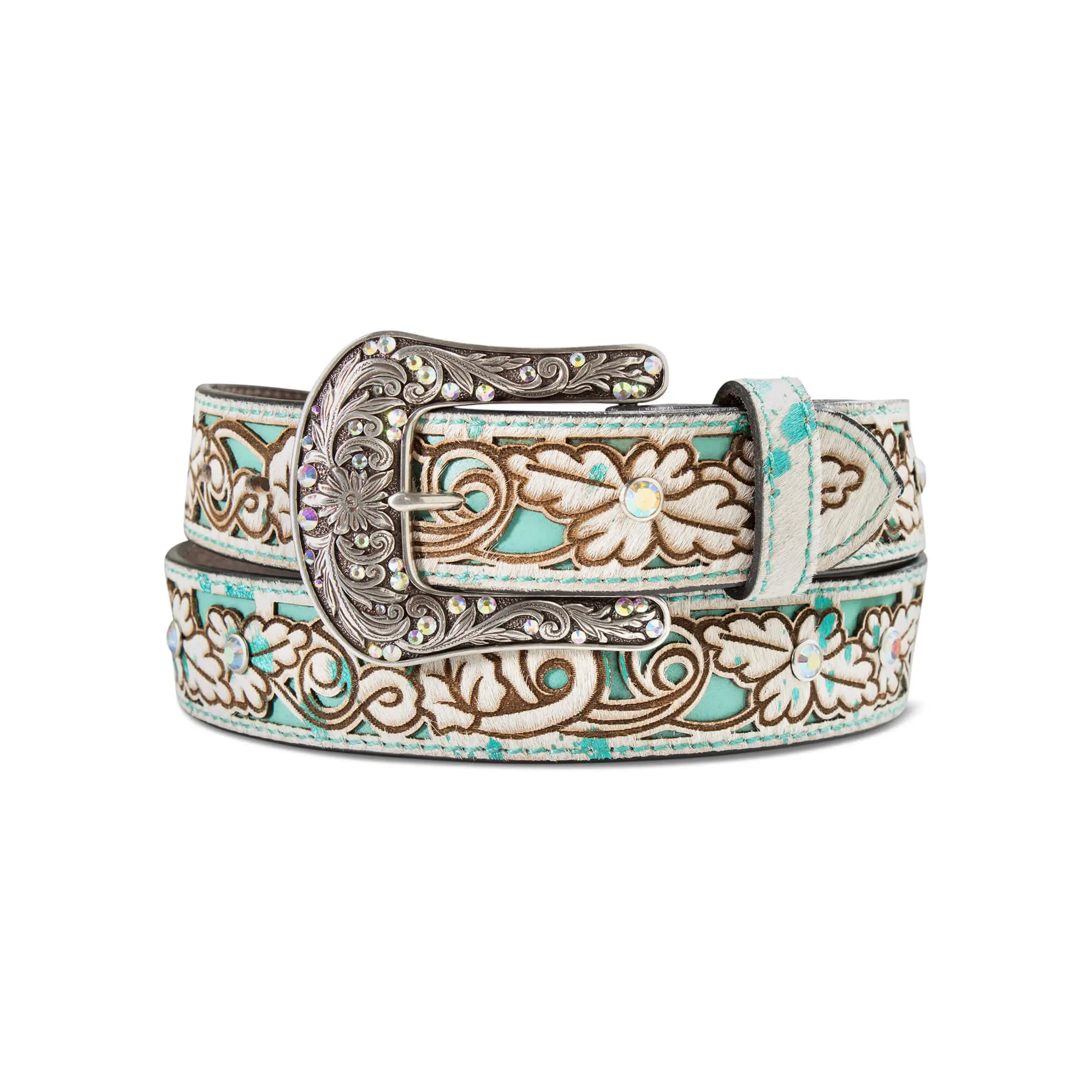 Women's Hair-On Floral Belt