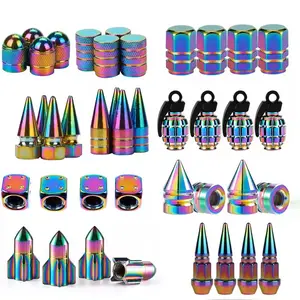 Durable Aluminum Tire Valve Stem Caps, 4-Piece Set, Dust-Proof Design, Easy Installation, Stylish Car Accessory for Vehicles & Bikes, Car Parts